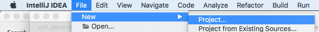 intellij new project menu